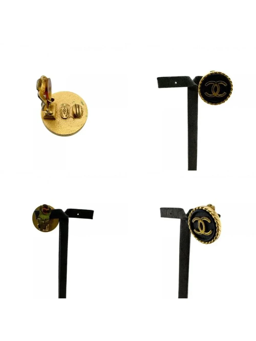 Chanel One Side with Rice Vintage Clip CC Logo Earrings - Picture 8 of 8